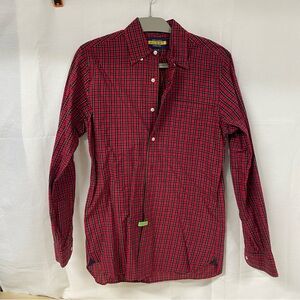 Ralph Lauren Rugby Red Black Plaid Button-Down Shirt Small
